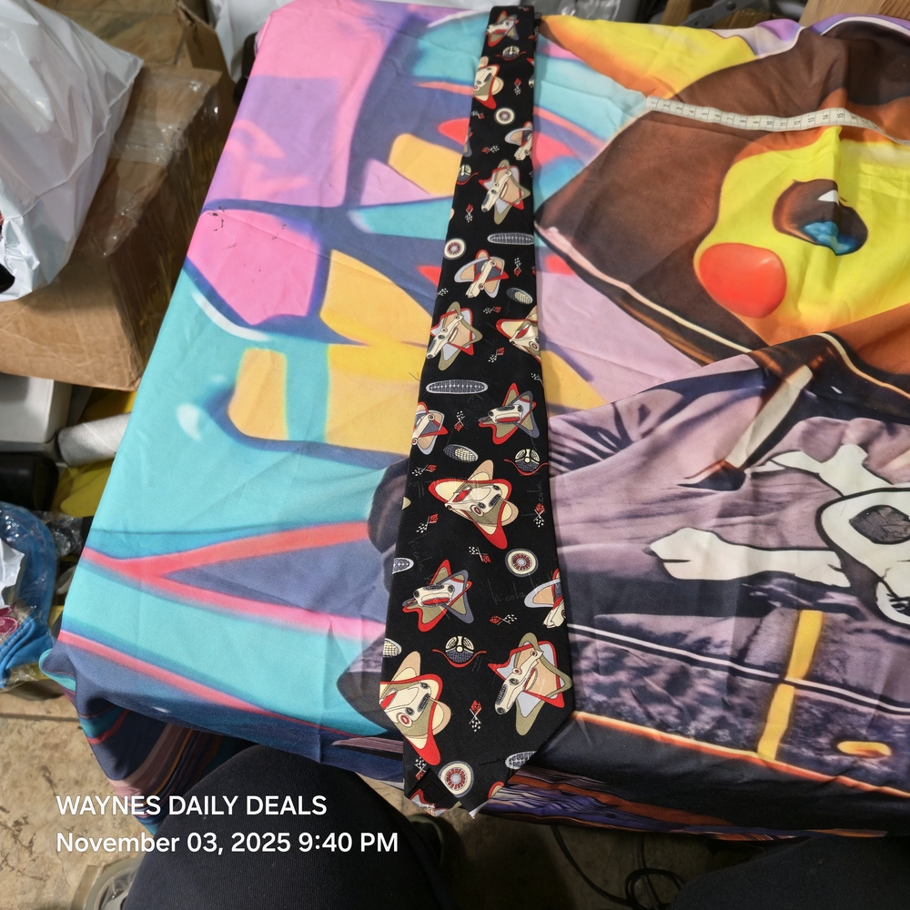 Black Tie with Retro Airplane Design